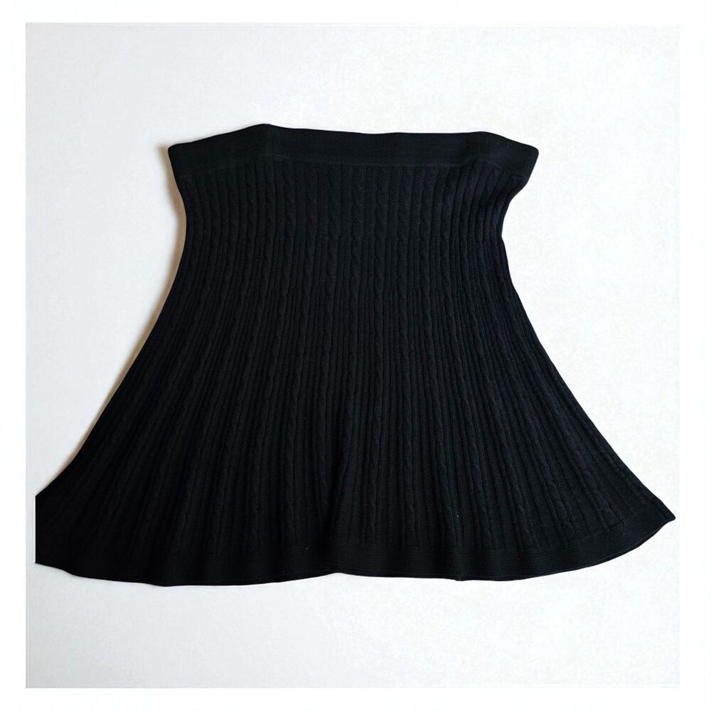 Merona Women’s Black Wool Blend Skirt Size XL 30% Wool Classic Knee Length